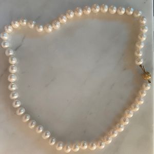 14k gold freshwater pearl necklace
